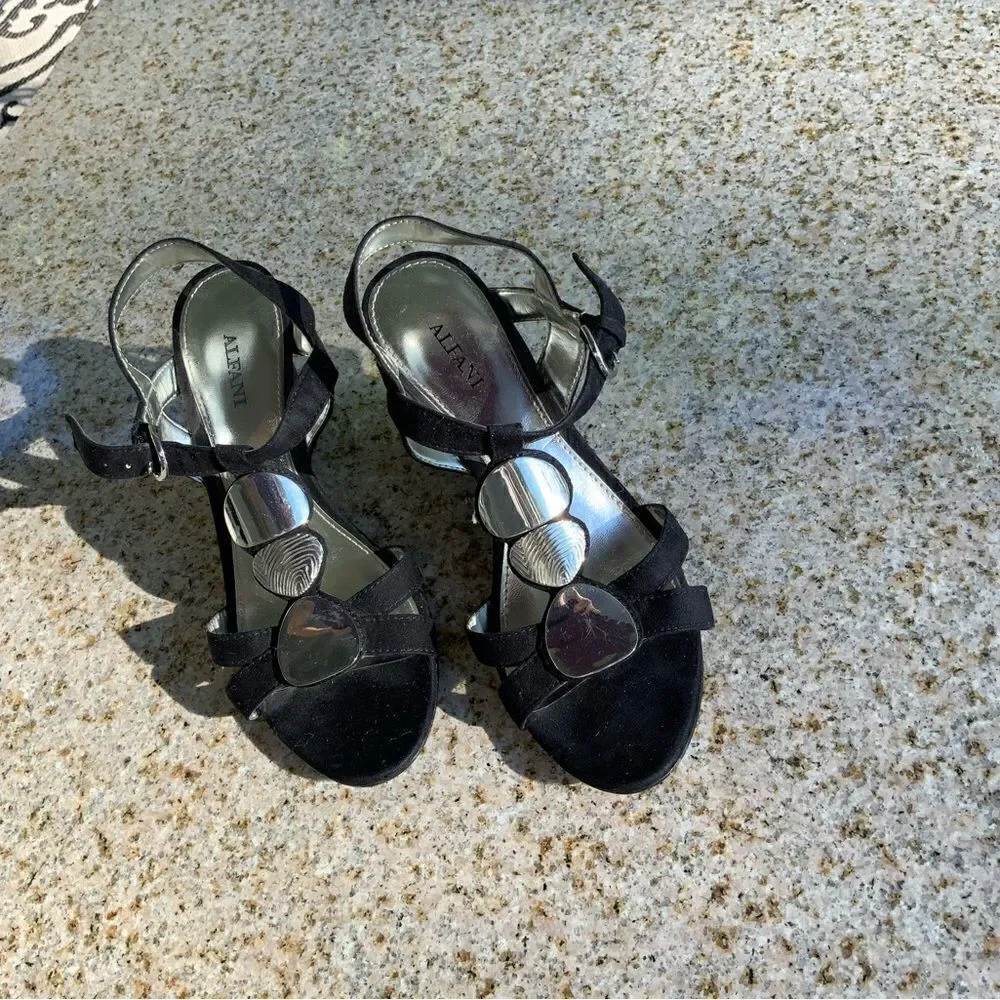 Alfani Black & Silver Wedge Shoes